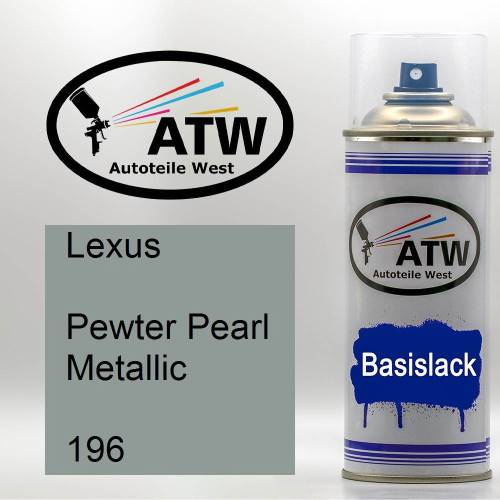 Lexus, Pewter Pearl Metallic, 196: 400ml Sprühdose, von ATW Autoteile West.